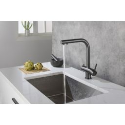 Blue Water Apala bateria kuchenna z podłączeniem wody filtrowanej grafit gun metal