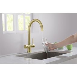 Blue Water Eden bateria kuchenna stojąca z podłączeniem wody filtrowanej mosiądz antyczny