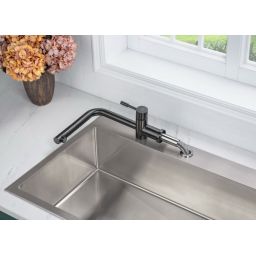 Blue Water Corsa bateria kuchenna stojąca podokienna inox czarna stal