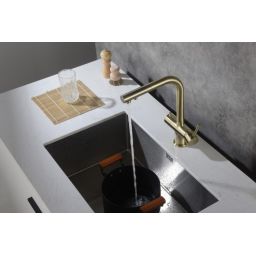 Blue Water Apala bateria kuchenna z podłączeniem wody filtrowanej i zmineralizowanej antyczny mosiądz