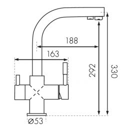 Blue Water Alabama bateria kuchenna z podłączeniem wody filtrowanej mosiądz antyczny