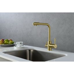 Blue Water Amanda bateria kuchenna stojąca z podłączeniem wody filtrowanej mosiądz antyczny