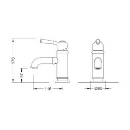Blue Water Calitri bateria umywalkowa stojąca chrom CAL-BUN.010C