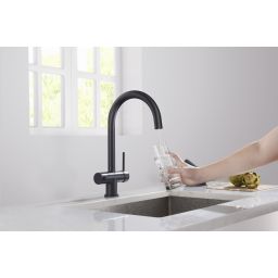 Blue Water Eden bateria kuchenna stojąca z podłączeniem wody filtrowanej czarny mat