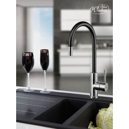 Blue Water Lima bateria kuchenna z obrotową wylewką stal szczotkowana/czarny mat inox
