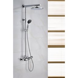 Blue Water Rogo zestaw prysznicowy z deszczownicą chrom ROG-ZKPN.400C