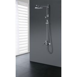 Blue Water Rogo zestaw wannowo-prysznicowy z deszczownicą chrom ROG-ZWPN.500C