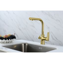 Blue Water Tivoli bateria kuchenna stojąca z podłączeniem wody filtrowanej złoty