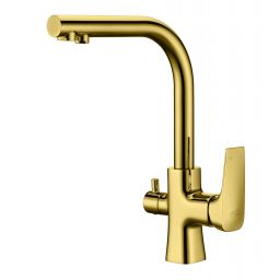 Blue Water Tivoli bateria kuchenna stojąca z podłączeniem wody filtrowanej złoty