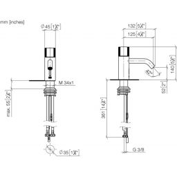 Dornbracht Meta bateria umywalkowa elektroniczna platyna szczotkowana 44511660-06