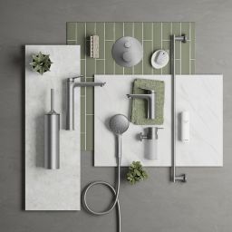 Duravit Wave bateria umywalkowa stojąca 3-otworowa stal nierdzewna szczotkowana WA1060005070