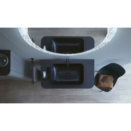 Duravit C.1 bateria umywalkowa stojąca L czarny mat C11030002046
