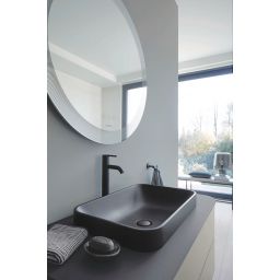 Duravit C.1 bateria umywalkowa stojąca L czarny mat C11030002046
