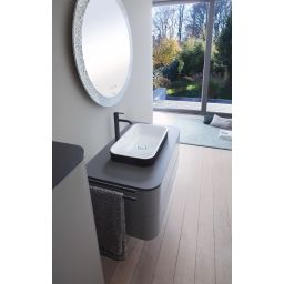 Duravit C.1 bateria umywalkowa stojąca L czarny mat C11030002046