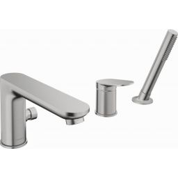Duravit Wave bateria wannowo-prysznicowa 3-otworowa stal nierdzewna szczotkowany WA5260000070