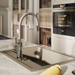 Ferro Mezzo II zlewozmywak granitowy 58x48 cm piaskowy DRGM1/48/58SA