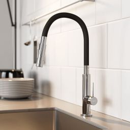 Ferro Zumba Slim 2F bateria kuchenna z elastyczną wylewką czarny/chrom BZA43B