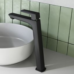 Ferro Vitto VerdeLine bateria umywalkowa stojąca wysoka czarny mat BVI2LVLBL