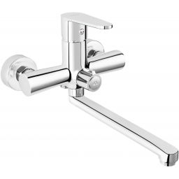 Ferro Algeo bateria umywalkowa ścienna z podłączeniem natrysku chrom BAG3A