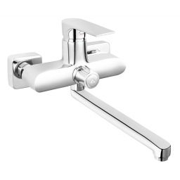 Ferro Algeo Square bateria umywalkowa ścienna z przyłączem natrysku chrom BAQ3A