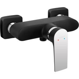 Ferro Algeo Square Black bateria prysznicowa ścienna czarny mat/chrom BAQ7BLC