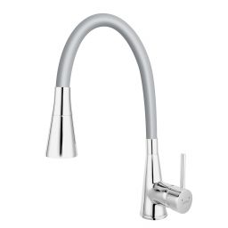 Ferro Zumba II bateria kuchenna z elastyczną wylewką chrom/szary BZA42S