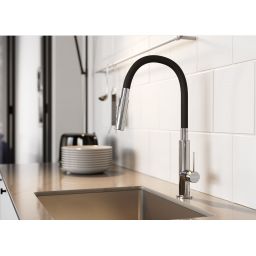 Ferro Zumba Slim 2F bateria kuchenna z elastyczną wylewką czarny/chrom BZA43B