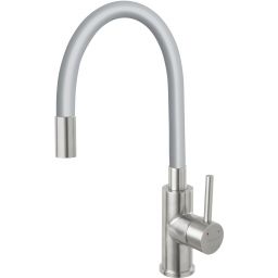 Ferro Zumba bateria kuchenna z elastyczną wylewką inox/szary BZA4SSS