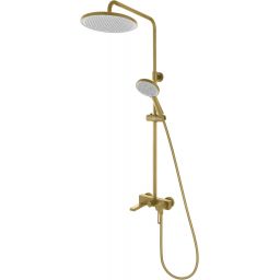 FDesign Zaffiro zestaw prysznicowy ścienny z deszczownicą złoty szczotkowany FD1-ZFR-7-57