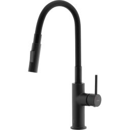 Ferro Distanza bateria kuchenna stojąca z elastyczną wylewką czarna BDZ4BBL