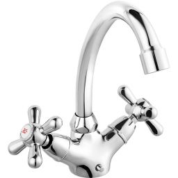 Ferro Retro bateria umywalkowa stojąca chrom XR2