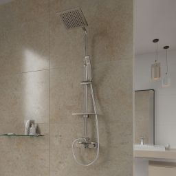 FDesign Pinea zestaw prysznicowy ścienny z deszczownicą chrom FD1-PNA-7USET-11