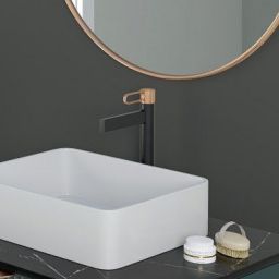 FDesign Zaffiro bateria umywalkowa stojąca różowe złoto/czarny mat FD1-ZFR-2L-25