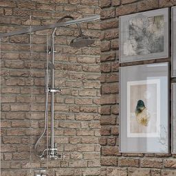 FDesign Lacrima zestaw prysznicowy ścienny z deszczownicą chrom FD1-LRA-7SET1-11