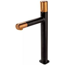 FDesign Ardesia bateria umywalkowa stojąca wysoka różowe złoto/czarny mat FD1-ARD-2L-25