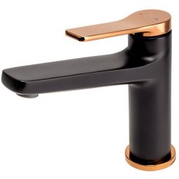 FDesign Seppia bateria umywalkowa stojąca różowe złoto/czarny mat FD1-SPA-2-25