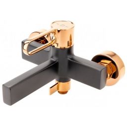 FDesign Zaffiro bateria wannowo-prysznicowa ścienna różowe złoto/czarny mat FD1-ZFR-1-25