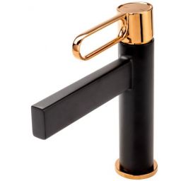 FDesign Zaffiro bateria umywalkowa stojąca różowe złoto/czarny mat FD1-ZFR-2-25