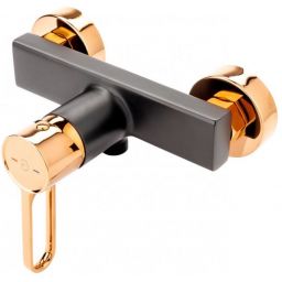 FDesign Zaffiro bateria prysznicowa ścienna różowe złoto/czarny mat FD1-ZFR-7-25