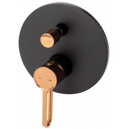 FDesign Zaffiro bateria wannowo-prysznicowa podtynkowa różowe złoto/czarny mat FD1-ZFR-7P-25