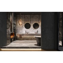 FDesign Ardesia bateria umywalkowa stojąca wysoka różowe złoto/czarny mat FD1-ARD-2L-25