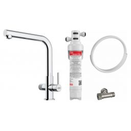 Zestaw Franke Lina Clear Water 2.0 L bateria kuchenna stojąca chrom 120.0730.779 z filtrem podzlewozmywakowym Clear Water (1200730779, 1500730809)