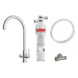 Zestaw Franke Lina Clear Water 2.0 J bateria kuchenna stojąca chrom 120.0730.806 z filtrem podzlewozmywakowym Clear Water (1200730806, 1500730809)