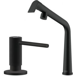 Zestaw Franke Icon bateria kuchenna stojąca z dozownikiem do płynów 300 ml czarny mat (1150625187, 1190547906)