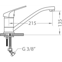 Alveus Nina Eco GM210 bateria kuchenna stojąca biały półmat 1123733
