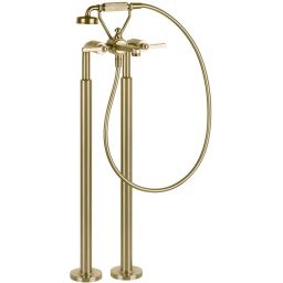 Gessi Venti20 bateria wannowo-prysznicowa wolnostojąca mosiądz szczotkowany 65128.727