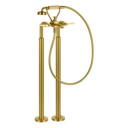 Gessi Venti20 bateria wannowo-prysznicowa wolnostojąca złoto szczotkowane 65128.716