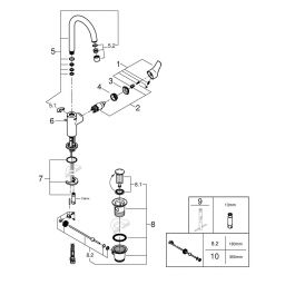 Grohe Start bateria umywalkowa stojąca QuickFix wysoka chrom 24203002