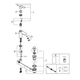 Grohe Start bateria umywalkowa stojąca QuickFix chrom 24209002