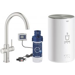 Grohe Red bateria kuchenna stojąca SuperSteel stal 30083DC1